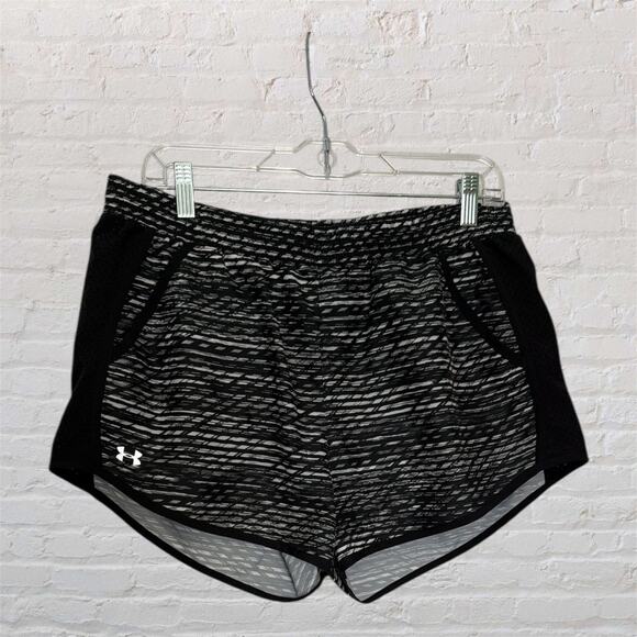 Under Armour Pants - Under Armour‎ HeatGear Running Shorts Women Large Black Gray Athletic
